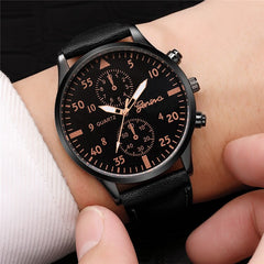 Men's Watch New Fashion Sports Time Leather Strap Military Watches Chronograph Quartz Clock Relogio Masculino
