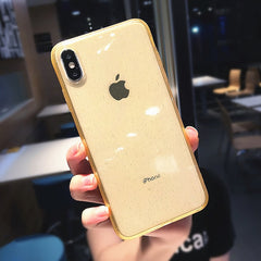 Glitter Powder Shockproof Transparent Silicone Phone Case For iPhone X XS XR XS Max 8 7 6 6S Plus Clear protection Back Cover