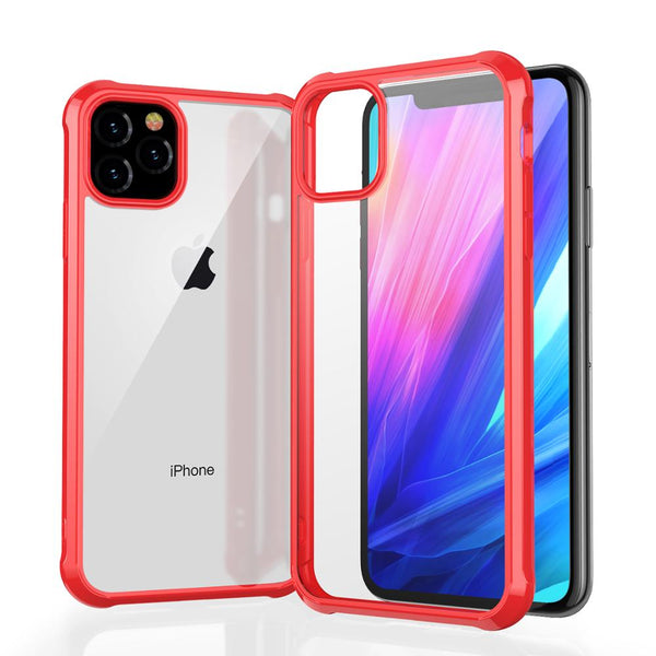 Transparent Acrylic Case For iPhone 11 Pro Max XS XR X knockproof Silicone Bumper Clear Back Strength Cover For iPhone 7 8 Plus