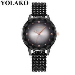 New Women Watches Stainless Steel Rhinestone Watch Unique Simple Watches Casual Quartz Wristwatches Clock Relojes Para Mujer*M