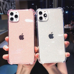 Glitter Powder Shining Anti-knock Phone Case For iPhone 11 11Pro Max X XR XS Max 8 7 6 6S Plus Transparent Soft TPU Back Cover