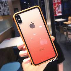 Rainbow Gradient Phone Cases For iphone 11 XS Max X XR XS 6 6s 7 8 Plus Acrylic Transparent Protective Cover For iPhone 11 Pro