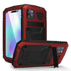 Heavy Duty Shockproof Armor Protective Case for iPhone 11 Pro Max XR XS Max Metal Aluminum Dust-proof phone Cover with Kickstand