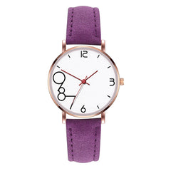 Hot Selling Women Watches Dial Analog Quartz Wristwatches Ladies Soild Color Simple Leather Strap Clock Gift Relogio Feminino@50