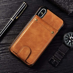 Vintage Leather Wallet Flip Phone Case for iPhone Xs Max XR X Bracket Magnetic Multi-function Cover for iPhone 6 6S 7 8 Plus