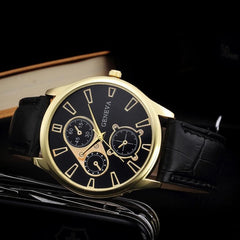 New Geneva Fashion Men's Watch Masculino Relogios PU Leather Retro Quartz Casual Male Clock Erkek Kol Saati