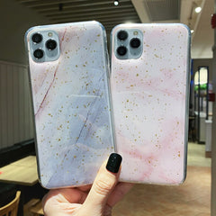 Gold Foil Epoxy Marble Phone Case For iPhone 11 Pro Max X XS Max XR Glitter Soft TPU Back case For iPhone 7 8 6 6s Plus cover