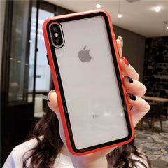Colorful Frame Shockproof Tempered Glass Phone Case For iphone 11Pro Max XR XS Max 8 7 6 6s Plus Silicone Transparent Back Cover