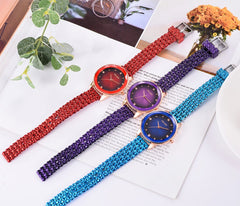New Women Watches Stainless Steel Rhinestone Watch Unique Simple Watches Casual Quartz Wristwatches Clock Relojes Para Mujer*M