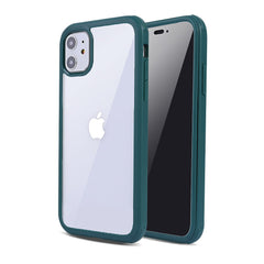 Fashion Shockproof Bumper Transparent TPU Phone Case For iPhone 11Pro Max X XR XS Max Double-sided tempered glass Cases PC Cover
