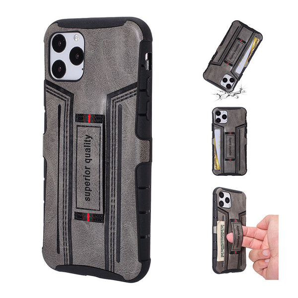 PU Leather Finger Ring Armor Phone Cases For iPhone 11 11 Pro Max XR XS Max X 8 7 6 6S Plus Soft Silicone Shockproof Back Cover
