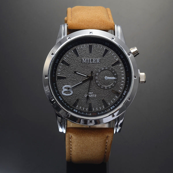 Reloj Hombre 2019 MILER  Leather Casual Sports Men's Watch Military Watches Quartz Relogio Masculino Out Door Style Wristwatch