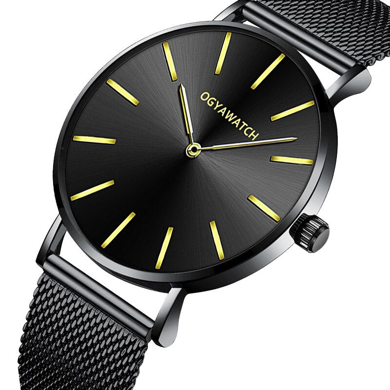 Luxury Men Watch Full Steel Quartz ROSE GOLD Wrist Watches Men's Watch Retro Relojes Hombre Watch Fashion Clock Relohio Watches
