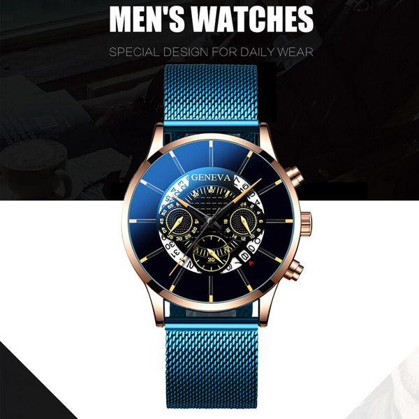 Reloj Hombre 2020 Luxury Men's Fashion Business Calendar Watches Men casual Stainless Steel Mesh Belt Analog Quartz Watch