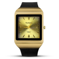 Hot Sale WoMaGe Brand Gold Case Men's Watch Casual Fashion Unisex Watches Clock Kol Saati Silicone Wristwatch Masculino Relojes