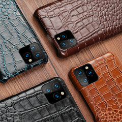 TIKIITAKA Crocodile Texture Phone Case For iPhone 11 11 Pro 11 Pro Max XR XS Max X XS 8 7 6 6S Plus Real Leather Back Cover Capa