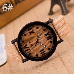 New Fashion Wood Grain Watches Four Roman Numerals Men's Watch Popular Imitation Wood Wrist Watch Relogio Masculino