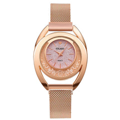 Fashion Women Watches Flow Beads Dial Ladies Quartz Wristwatch Magnetic Buckle Bracelet Strap Simple Clock Zegarki Damskie@50