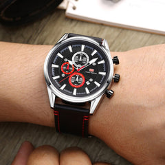 MINI FOCUS Luxury Brand Sport Watches For Men Analog Date Quartz Big Watch Men Leather Clock Male Military Men Watch Waterproof