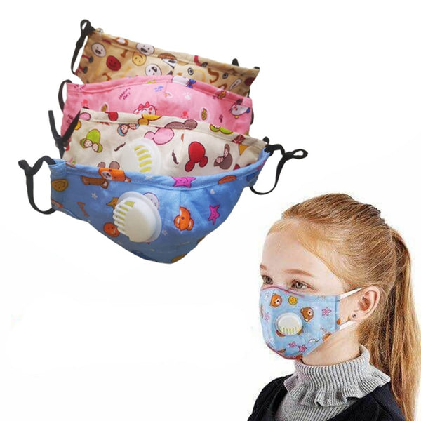PM2.5 Children Cotton Anti Dust Mouth Mask Activated Carbon Filter Windproof With Breathing Valve Face Masks