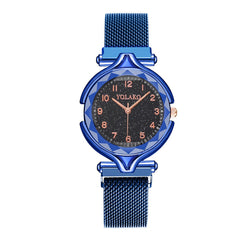 2020 Women Watches Luxury Stainless Steel Dial Strap Fashion Starry Sky Quartz Watch Magnetic Buckle Bracelet Hot Kol Saati*M