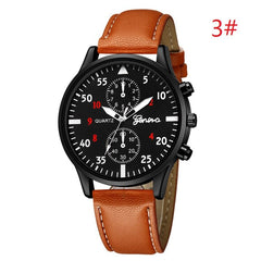 Men's Watch New Fashion Sports Time Leather Strap Military Watches Chronograph Quartz Clock Relogio Masculino