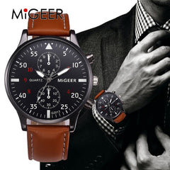 Top Brand Sports Men's Watch Relogio Masculino Leather Strap Fashion Men Watches Clock Quartz Wristwatch Erkek Kol Saati