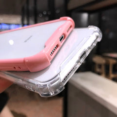 Transparent Candy Color Case For iPhone 11 Pro Max XR X XS Max 8 7 Plus 6 6S Plus Shockproof Frame Bumper Cover Soft TPU Cases