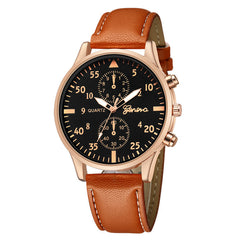 Men's Watch New Fashion Sports Time Leather Strap Military Watches Chronograph Quartz Clock Relogio Masculino