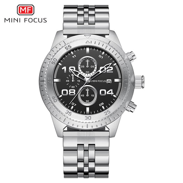 MINI FOCUS Wrist Watch Men Sports Watches Mens 2019 Stainless Steel Quartz Watch Military Top Brand Luxury Chronograph Calendar