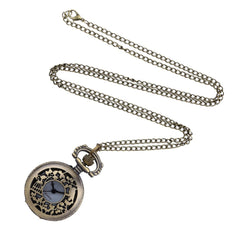 Vintage Charm Black Unisex Fashion Roman Number Quartz Steampunk Pocket Watch Women Man Necklace Pendant with Chain Gifts @50