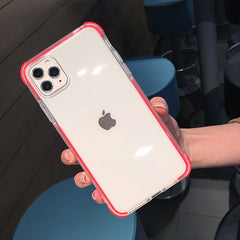 Transparent Colorful Frame Phone Case For iPhone 11 11 Pro Max X XR XS Max 8 7 6 6S Plus Soft Silicone Shockproof Bumper Cover