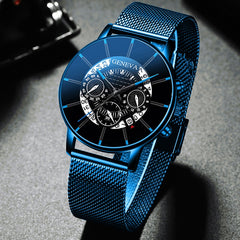 Reloj Hombre 2020 Luxury Men's Fashion Business Calendar Watches Men casual Stainless Steel Mesh Belt Analog Quartz Watch