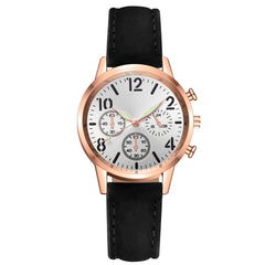 Women Watches Fashion Brand Stainless Steel Dial Solid Color Leather Strap Clock Ladies Quartz Wristwatch Gift Reloj Mujer *M