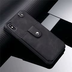 Mirror PU Leather Multi Card Holders Case For iPhone XR XS Max Case Back Cover Card Wallet Retro For iPhone 6 6s 7 8 Plus X Case
