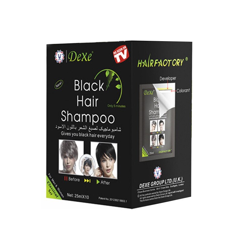 New Dyed Black Hair Shampoo One Wash Black Easy To Use Hair Dye White Hair Blackening Hair Dye Portable Two-in-one Package TSLM1 (BLACK)