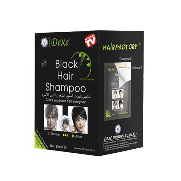 New Dyed Black Hair Shampoo One Wash Black Easy To Use Hair Dye White Hair Blackening Hair Dye Portable Two-in-one Package TSLM1 (BLACK)