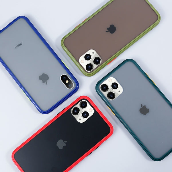 Fashion Silicon Frame Phone Case For iPhone 11Pro Max XR X XS Max 8 7 6 6S Plus Shockproof Transparent Back Cover For iPhone 11