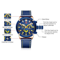 MINI FOCUS Sport Watches For Men Watch Military Leather Watch Men Luminous Chronograph Man Watch 2019 Brand Luxury Wristwatch