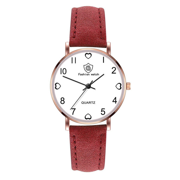 Luxury Women Watches Love Pattern Dial Quartz Wristwatches Ladies Business Leather Strap Female Clock Dress Montre Femme@50