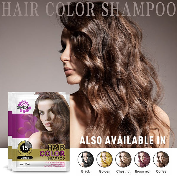 15mis Moisturizing hair dye cream 5pcs/lot Natural organic temporary Coffee hair dye shampoo for woman 5 Colors Hiar Shampoo