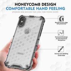 Honeycomb Rugged Hybrid Armor Case For iPhone XR XS Max 8 7 6s 6 Plus PC+TPU Shockproof Transparent Heat dissipation Back Cover