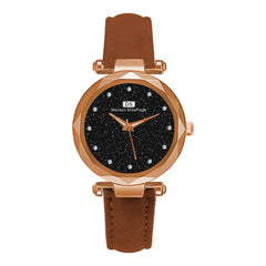 Luxury Women Watches Starry Sky Female Clock Quartz Wristwatch Fashion Ladies Wrist Watch Simple Leather Gift Relogio Feminino*5