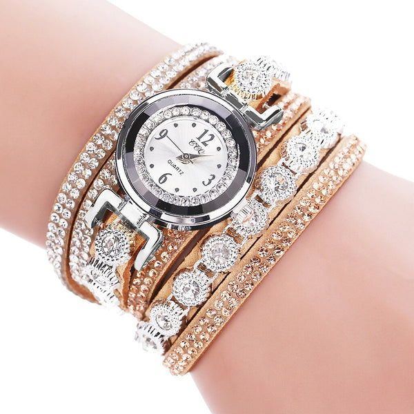 2020 Womans Wrist Watch Clock New Fashion Chimes Diamond Leather Bracelet Lady Luxury Simple Women Watches Relogio Feminino @50