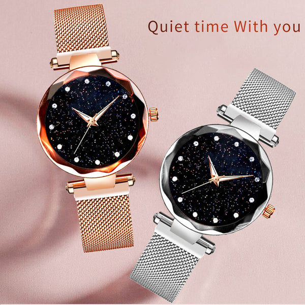 2019 NEW Woman Watch Luxury Women Magnetic Starry Sky Female Clock Quartz Wristwatch Fashion Ladies Wrist Watch Relogio Feminino