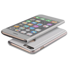 Plating Mirror Flip Case For iphone 11Pro Max XR X 8 7 6 6s Plus Cases Slim Clear Window Cover for Samsung Galaxy S8 S7 S6 A7 A5