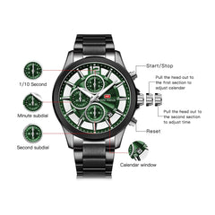 MINI FOCUS Quartz Watches Mens 2019 Top Brand Luxury Analog Watch Military Male Stainless Steel Watch Men Sports Army Waterproof