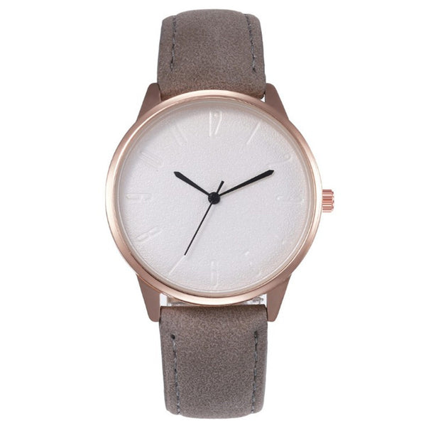 Fashion Style Women Business Leather Analog Quartz WristWatch Band Ladies Watch Women Dress Gift Solid Color Clock Reloj Mujer*X