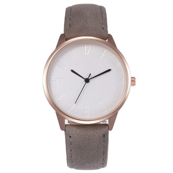 Fashion Style Women Business Leather Analog Quartz WristWatch Band Ladies Watch Women Dress Gift Solid Color Clock Reloj Mujer*X