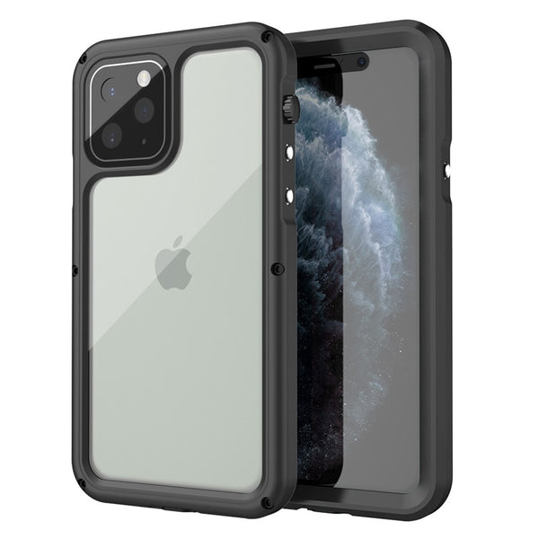 IP68 Waterproof Phone Cases for iPhone 11 Pro X XR XS Max Case Swimming Diving Waterproof Metal Full Protective Shockproof Cover
